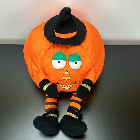 International Silver Co Nylon Pumpkin Jack O Lantern Witch Stuffed Toy Halloween - Picture 2 of 13